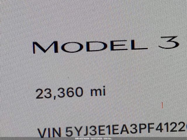 5YJ3E1EA3PF412267 Tesla Model 3 Rear-wheel Drive