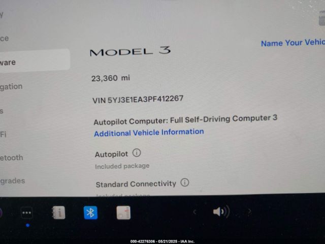 5YJ3E1EA3PF412267 Tesla Model 3 Rear-wheel Drive