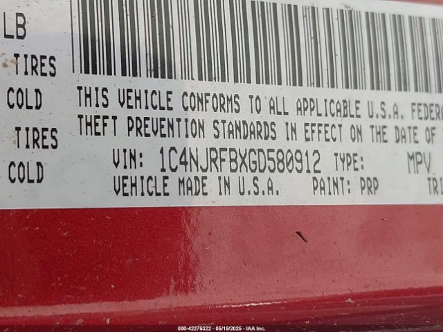 1C4NJRFBXGD580912 Jeep Patriot High Altitude Edition