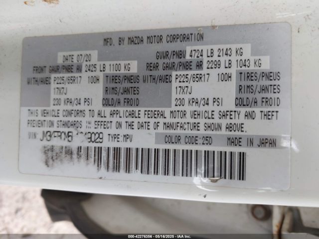 JM3KFBCM5L1849029 Mazda Cx-5 Touring
