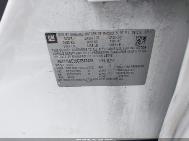 2012 CADILLAC SRX 3GYFNBE38CS547423 Photo 8