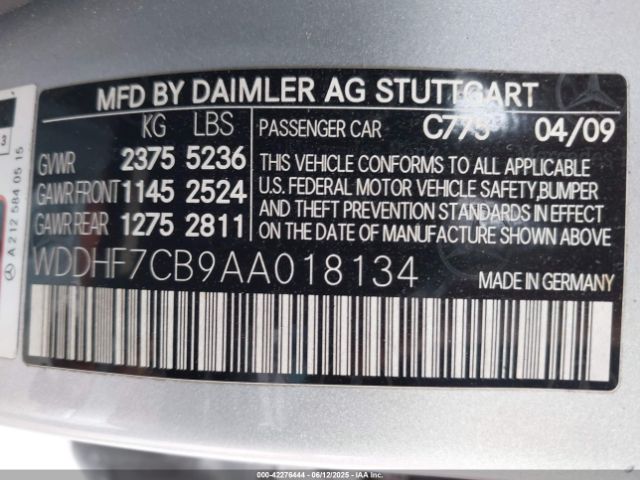2010 MERCEDES-BENZ E 550 WDDHF7CB9AA018134 Photo 8
