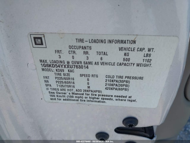 1999 CADILLAC DEVILLE 1G6KD54YXXU763014 Photo 8