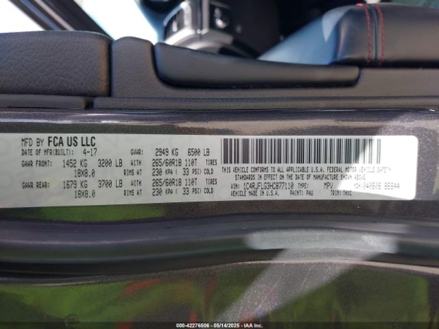 1C4RJFLG3HC877110 Jeep Grand Cherokee Trailhawk 4x4