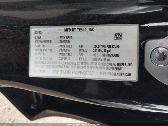 2023 TESLA MODEL 3 5YJ3E1EA4PF497068 Photo 8