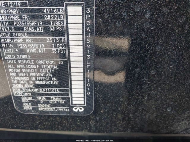 2020 INFINITI QX50 3PCAJ5M13LF111018 Photo 8