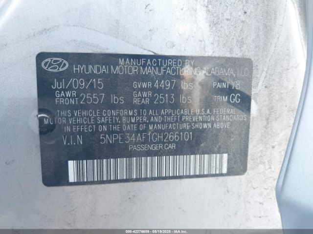 5NPE34AF1GH266101 Hyundai Sonata Sport