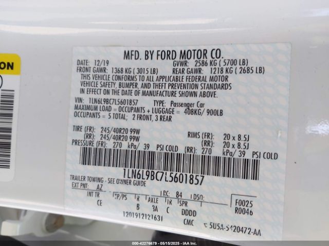 1LN6L9BC7L5601857 Lincoln Continental Black Label