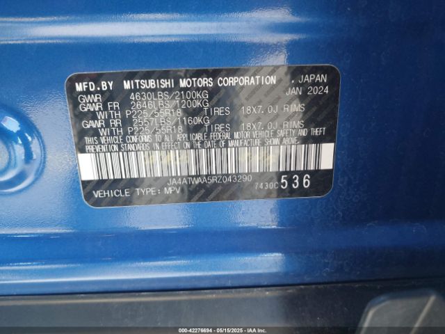 JA4ATWAA5RZ043290 Mitsubishi Eclipse Cross Se S-awc/sel S-awc