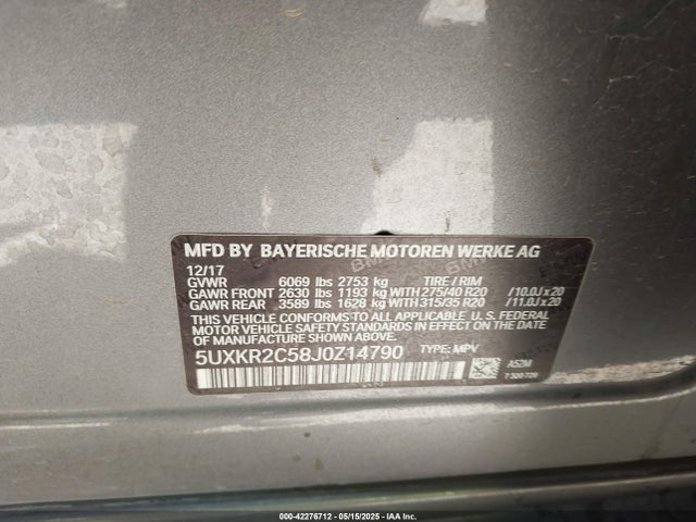 BMW 2018 2018 5UXKR2C58J0Z14790 Image 9