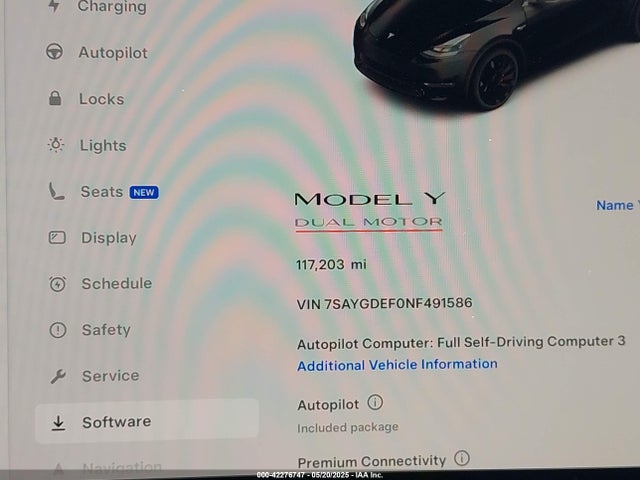 7SAYGDEF0NF491586 Tesla Model Y Performance Dual Motor All-wheel Drive