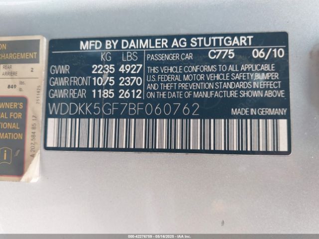 2011 MERCEDES-BENZ E 350 WDDKK5GF7BF060762 Photo 8