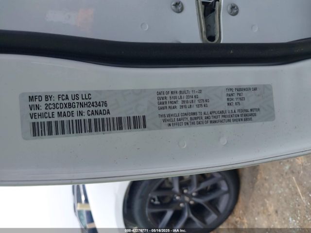 2022 DODGE CHARGER 2C3CDXBG7NH243476 Photo 8