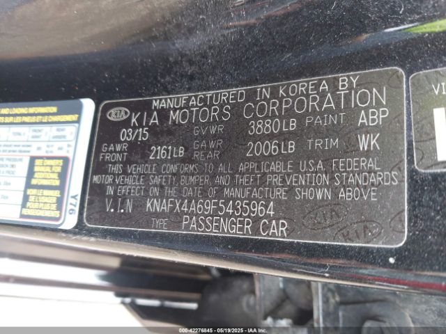 KNAFX4A69F5435964 KIA FORTE LX