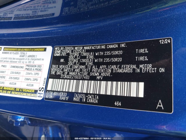 2T2KGCEZ1SC077493 Lexus t24a-fts