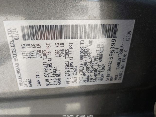 5N1BT3AB4RC696399 Nissan Rogue S Intelligent Awd
