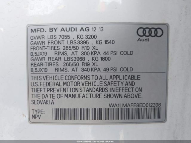 2014 AUDI Q7 WA1LMAFE8ED012398 Photo 8