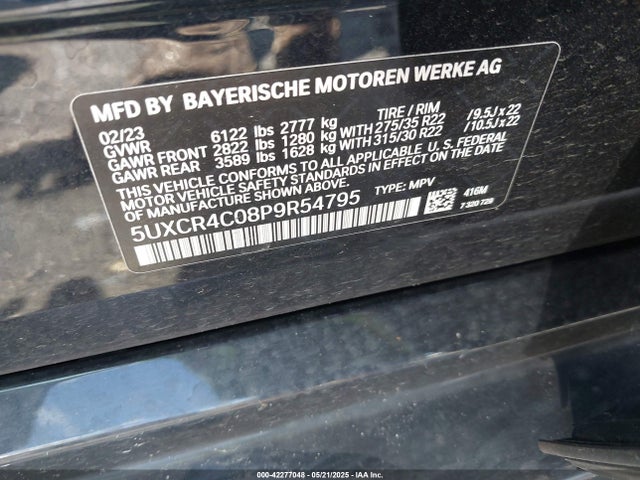 5UXCR4C08P9R54795 BMW 2023