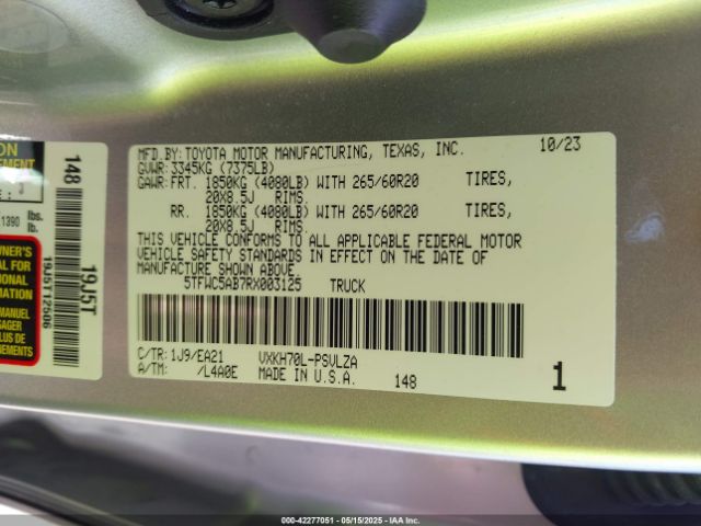 2024 TOYOTA TUNDRA HYBRID 5TFWC5AB7RX003125 Photo 8