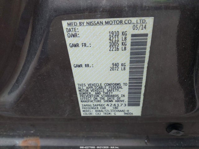 Nissan 2014 2014 1N4AL3AP6EC424173 Image 9