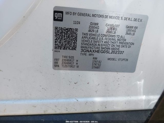 3GNAXHEG0SL202337 Chevrolet Equinox Fwd Lt