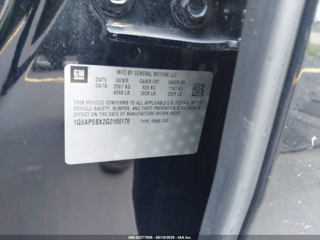 2016 CADILLAC CTS 1G6AP5SX2G0168176 Photo 8