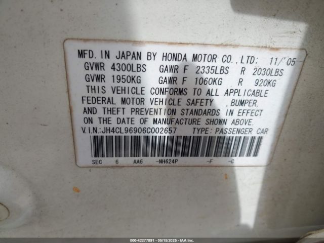 2006 ACURA TSX JH4CL96906C002657 Photo 8