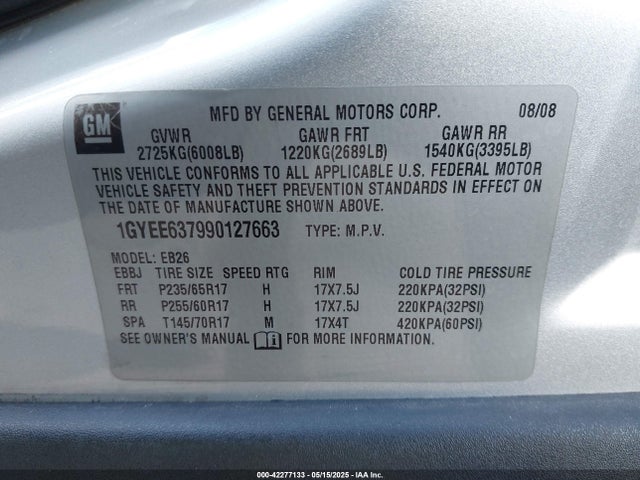 2009 CADILLAC SRX 1GYEE637990127663 Photo 8
