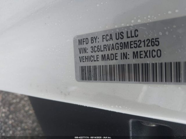 3C6LRVAG9ME521265 RAM Promaster 1500 Low Roof 136 Wb