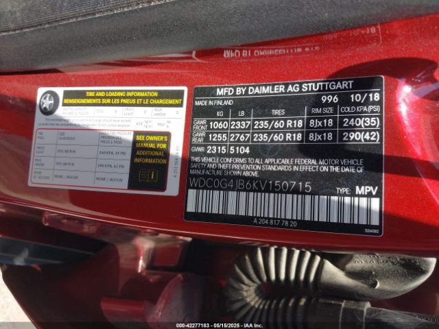 2019 MERCEDES-BENZ GLC 300 WDC0G4JB6KV150715 Photo 8