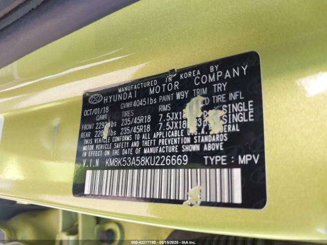 KM8K53A58KU226669 Hyundai Kona Ultimate