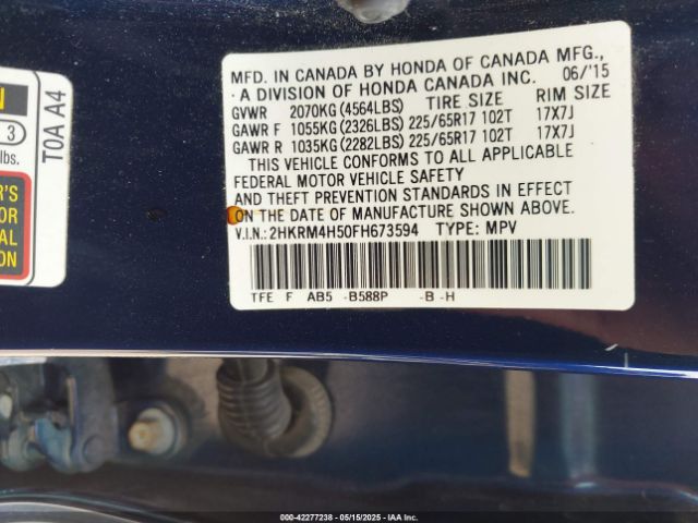 2HKRM4H50FH673594 Honda CR-V EX