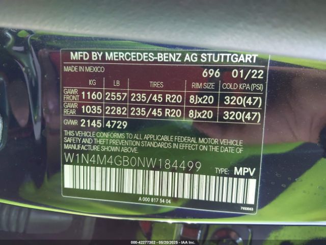 2022 MERCEDES-BENZ GLB 250 W1N4M4GB0NW184499 Photo 8