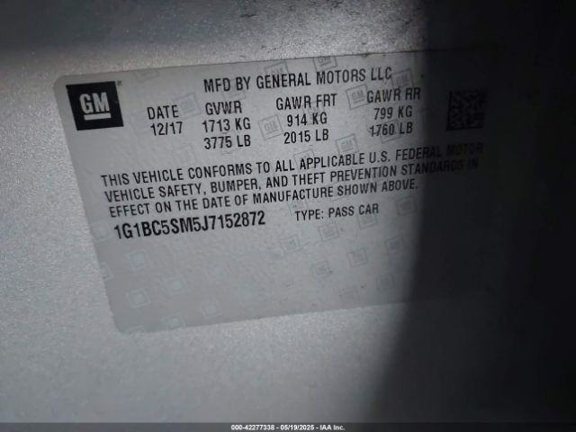 1G1BC5SM5J7152872 Chevrolet Cruze Ls Auto
