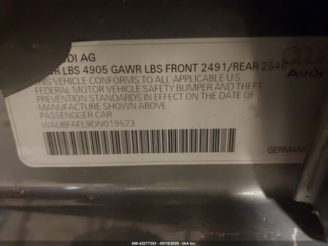 2013 AUDI A4 WAUBFAFL9DN019523 Photo 8