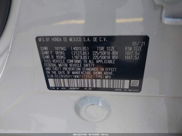 2021 HONDA HR-V 3CZRU5H11MM717252 Photo 8