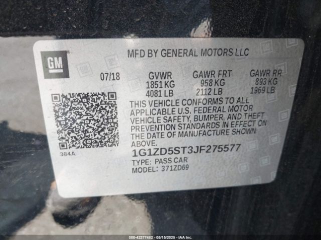 1G1ZD5ST3JF275577 Chevrolet MALIBU LT