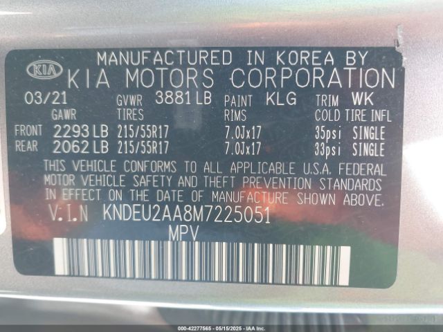 2021 KIA SELTOS KNDEU2AA8M7225051 Photo 8