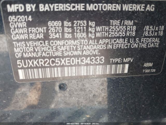 2014 BMW X5 5UXKR2C5XE0H34333 Photo 8