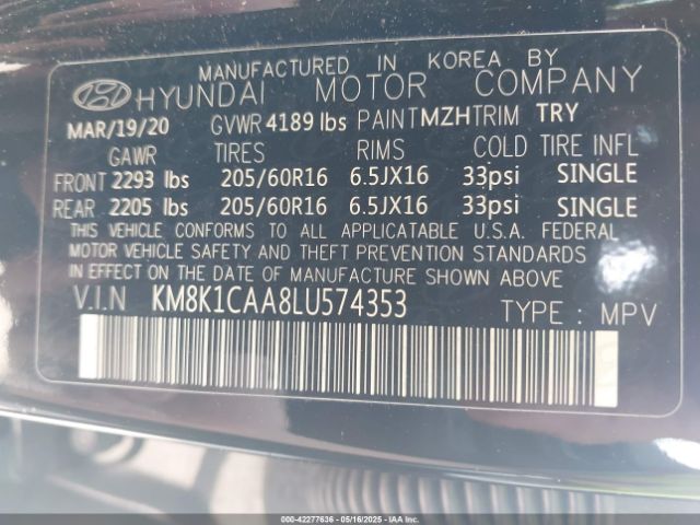 2020 HYUNDAI KONA KM8K1CAA8LU574353 Photo 8