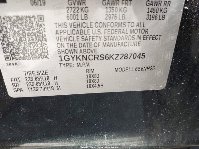 2019 CADILLAC XT5 1GYKNCRS6KZ287045 Photo 8