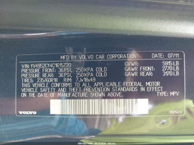 2012 VOLVO XC90 YV4952CY4C1615720 Photo 8