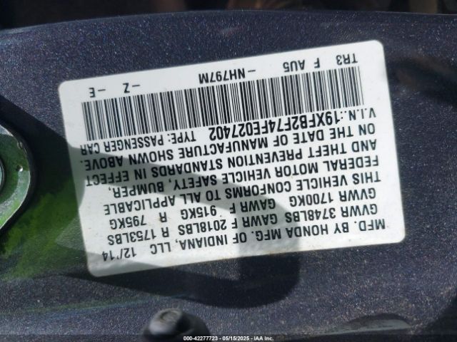 19XFB2F74FE027402 Honda CIVIC SE