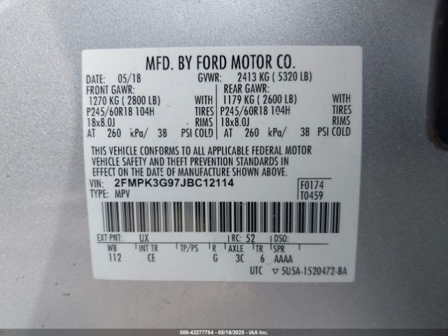 2018 FORD EDGE 2FMPK3G97JBC12114 Photo 8