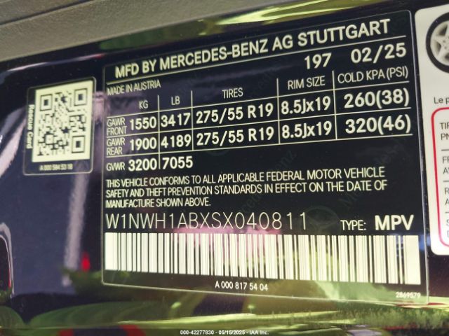 2025 MERCEDES-BENZ G 550 W1NWH1ABXSX040811 Photo 8