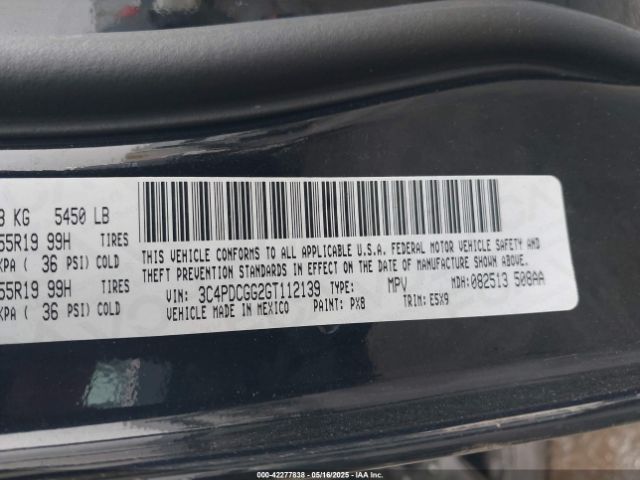 3C4PDCGG2GT112139 Dodge Journey Crossroad