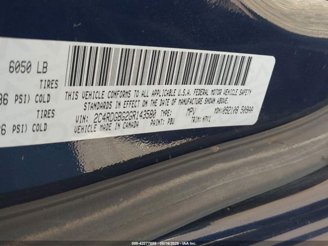 2C4RDGBG2GR143580 Dodge Grand Caravan Se
