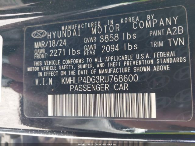 KMHLP4DG3RU768600 Hyundai Elantra Limited