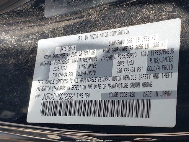 JM3TCADY1G0120921 Mazda py