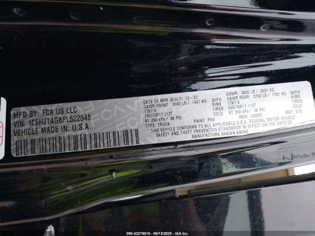 2023 JEEP GLADIATOR 1C6HJTAG8PL522548 Photo 8